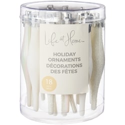 Life at Home Mini Finial Holiday Ornaments 18 Pack - White 1 ea, $6.00/1ea