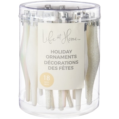 Life at Home Mini Finial Holiday Ornaments 18 Pack - White 1 ea, $6.00/1ea