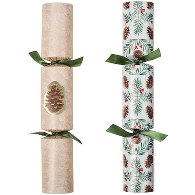 Deluxe Holiday Crackers 12 in, 12 Pack - Neutral Winterscape
