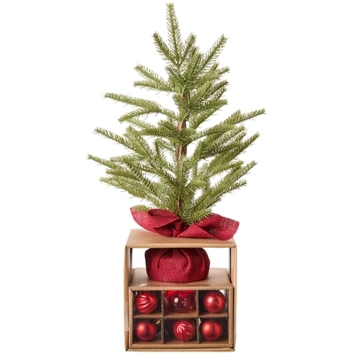 Life at Home Sapin artificiel des Fêtes avec ornements – rouge 1 ea, 19,00 $/1ch