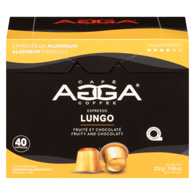 Agga Aluminum Capsules Espresso Lungo Medium 212 g, $8.49/100g