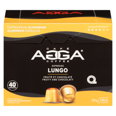 Agga Capsules en aluminium espresso lungo moyen 212 g, 10,84 $/100g