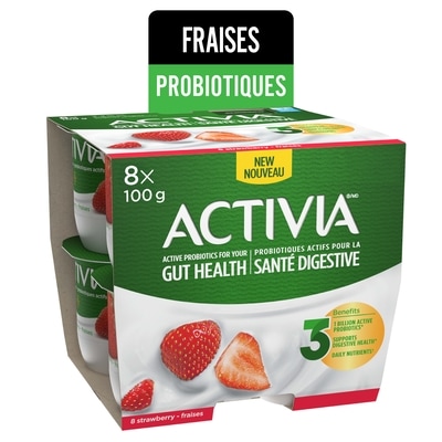 Activia Yogourt probiotiques, fraises 800 g, 0,79 $/100g