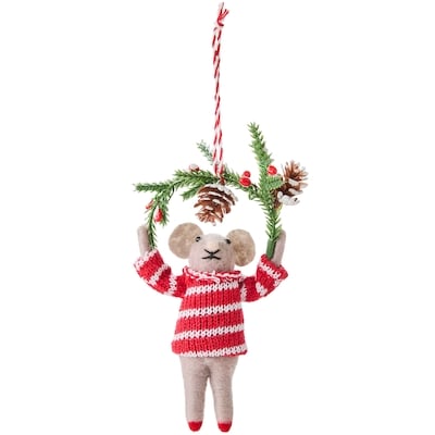 Life at Home Felt Mouse in Sweater Ornament 1 ea, $7.00/1ea