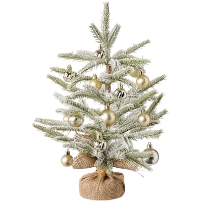 Sapin artificiel des Fêtes avec ornements – doré