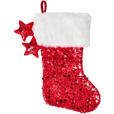 Life at Home Sequin Stocking - Red 1 ea, $19.00/1ea