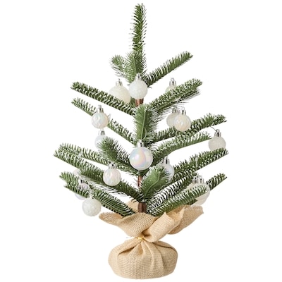 Sapin artificiel des Fêtes avec ornements – blanc