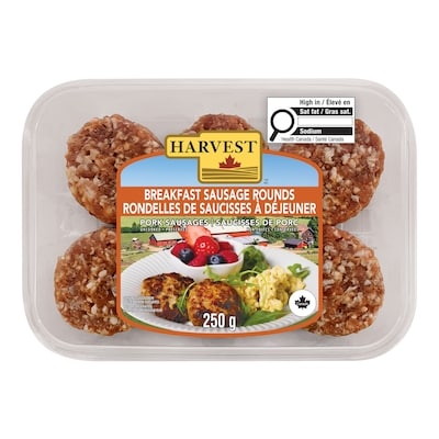Harvest Rondelles de saucisses à déjeuner douces 250 g, 2,20 $/100g