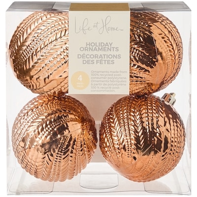 Life at Home Knit Texture Holiday Ornaments 4 Pack - Copper 4 ea, $1.75/1ea
