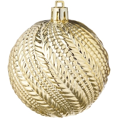 Knit Texture Holiday Ornaments 4 Pack - Gold