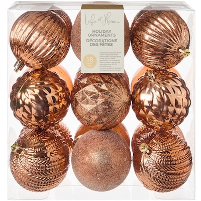 Life at Home Ball Holiday Ornaments 18 Pack - Copper 1 ea, $19.00/1ea