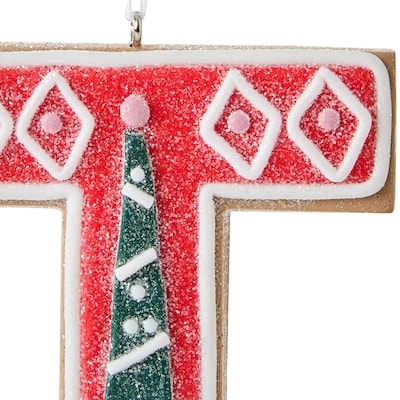 Cookie Monogram Ornament - Letter T