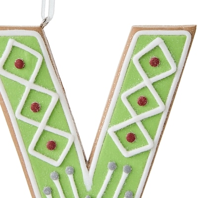 Cookie Monogram Ornament - Letter V