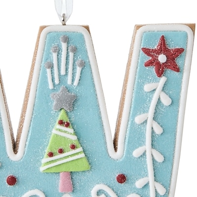 Cookie Monogram Ornament - Letter W
