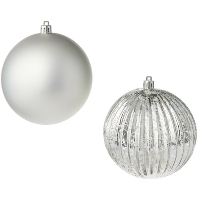 Lot de 4 décorations des Fêtes aux finis variés – argent