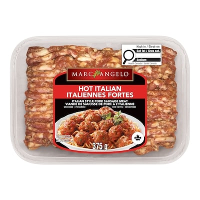 Marcangelo Hot Italian Ground Pork Sausage Meat 375 g, $1.60/100g