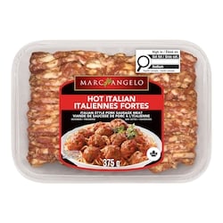 Marc Angelo Saucisse de porc hachée italiennes fortes 375 g, 1,20 $/100g