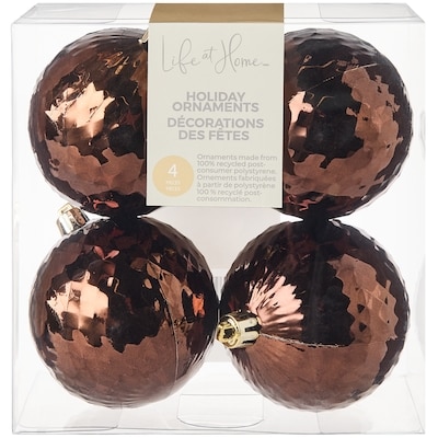 Life at Home Faceted Holiday Ornaments 4 Pack - Brown 4 ea, $1.75/1ea