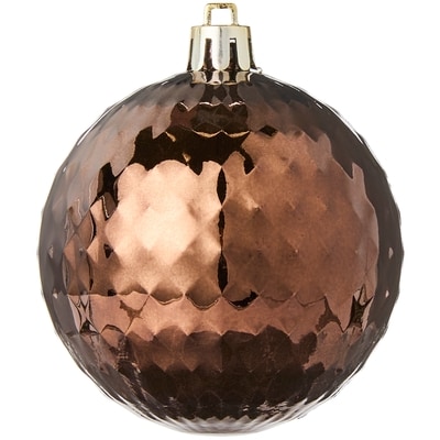 Lot de 4 décorations des Fêtes à facettes – brun