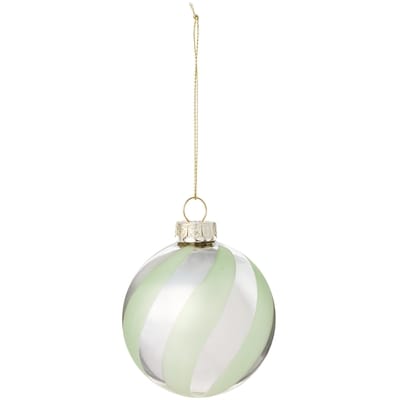 Lot de 4 décorations des Fêtes en verre rayé&nbsp;–&nbsp;vert menthe
