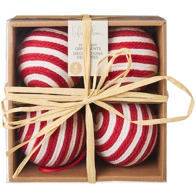 Life at Home Rope Holiday Ornaments 4 Pack - Red and White 4 ea, $3.50/1ea