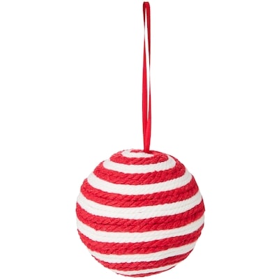 Rope Holiday Ornaments 4 Pack - Red and White