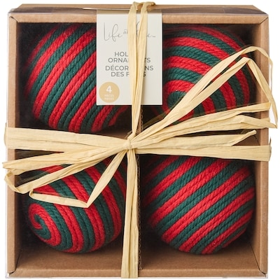 Life at Home Rope Holiday Ornaments 4 Pack - Red and Green 4 ea, $3.50/1ea