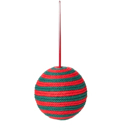 Ensemble 4 pièces de décorations des Fêtes en corde – rouge et vert