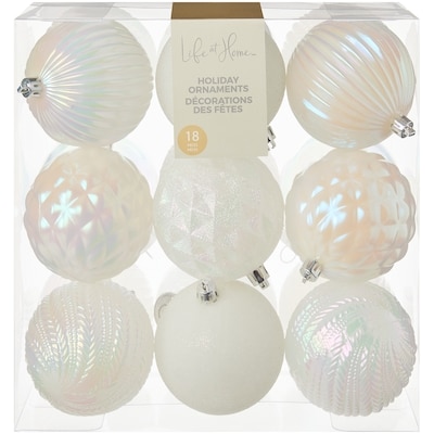 Life at Home Ball Holiday Ornaments 18 Pack - White 1 ea, $19.00/1ea