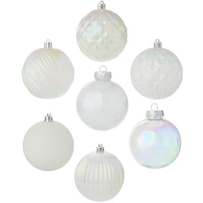 Ball Holiday Ornaments 18 Pack - White