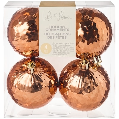 Life at Home Faceted Holiday Ornaments 4 Pack - Copper 4 ea, $1.75/1ea