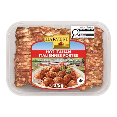 Harvest Saucisse de porc hachée italiennes fortes 375 g, 1,60 $/100g