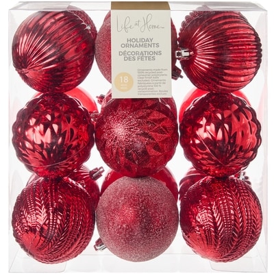 Life at Home Ball Holiday Ornaments 18 Pack - Red 1 ea, $19.00/1ea