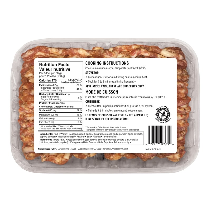 Mild Italian Ground Pork Sausage Meat