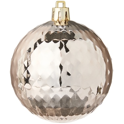 Lot de 4&nbsp;décorations des Fêtes à facettes&nbsp;–&nbsp;ivoire 