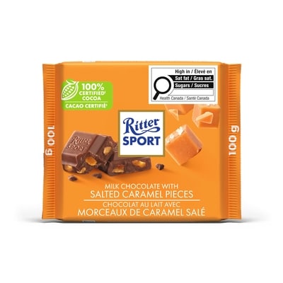 Ritter Sport Chocolat au lait avec morceaux de caramel salé 100 g, 4,00 $/100g