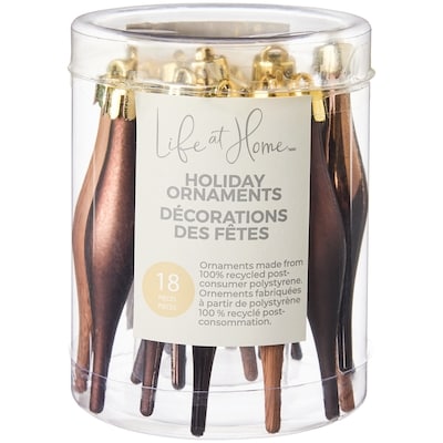Life at Home Lot de 18 décorations des Fêtes en forme de minifleurons – brun 1 ea, 5,00 $/1ch
