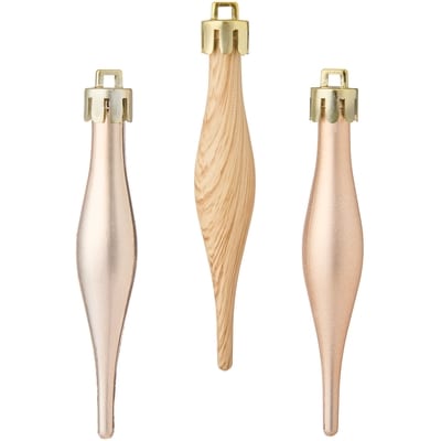 Mini Finial Holiday Ornaments 18 Pack - Rose Gold