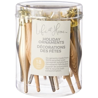 Life at Home Mini Finial Holiday Ornaments 18 Pack - Gold 1 ea, $5.00/1ea