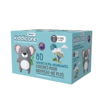 Couches Taille 1 – 80 unités 80 ea, 0,27 $/1ch