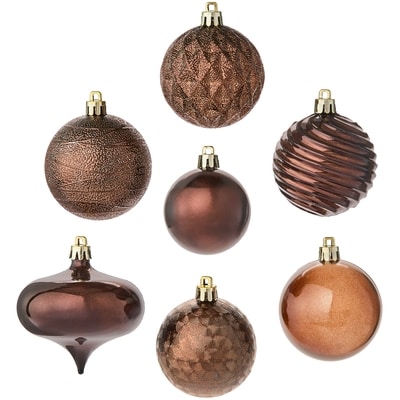 Lot de 50 décorations des Fêtes de formes variées – brun