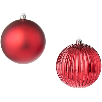 Mixed Finish Holiday Ornaments 4 Pack - Red