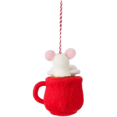 Felt Teacup Mouse Ornament