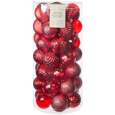 Life at Home Mixed Shape Holiday Ornaments 50 Pack - Red 1 ea, $29.00/1ea