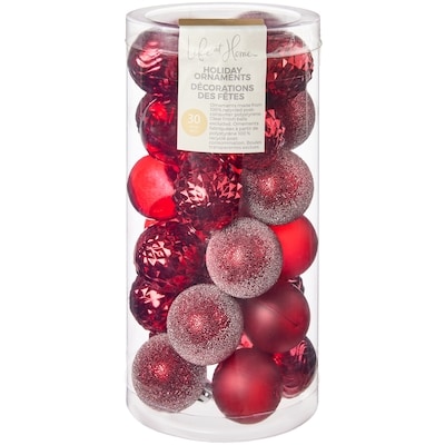 Life at Home Ball Holiday Ornaments 30 Pack - Red 1 ea, $10.00/1ea