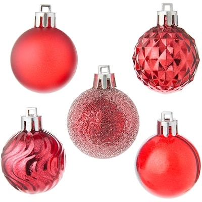 Ball Holiday Ornaments 30 Pack - Red