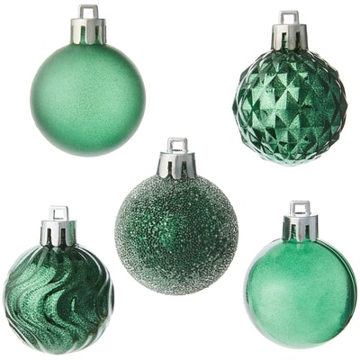 Lot de 30 décorations des Fêtes en forme de boules – vert foncé