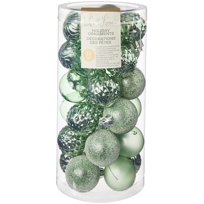Life at Home Lot de 30 décorations des Fêtes en forme de boules – vert menthe 1 ea, 10,00 $/1ch