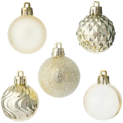 Ball Holiday Ornaments 30 Pack - Ivory