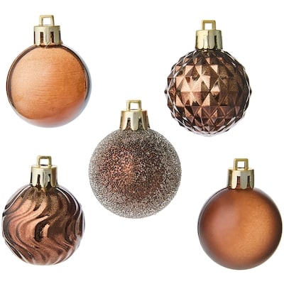 Ball Holiday Ornaments 30 Pack - Brown